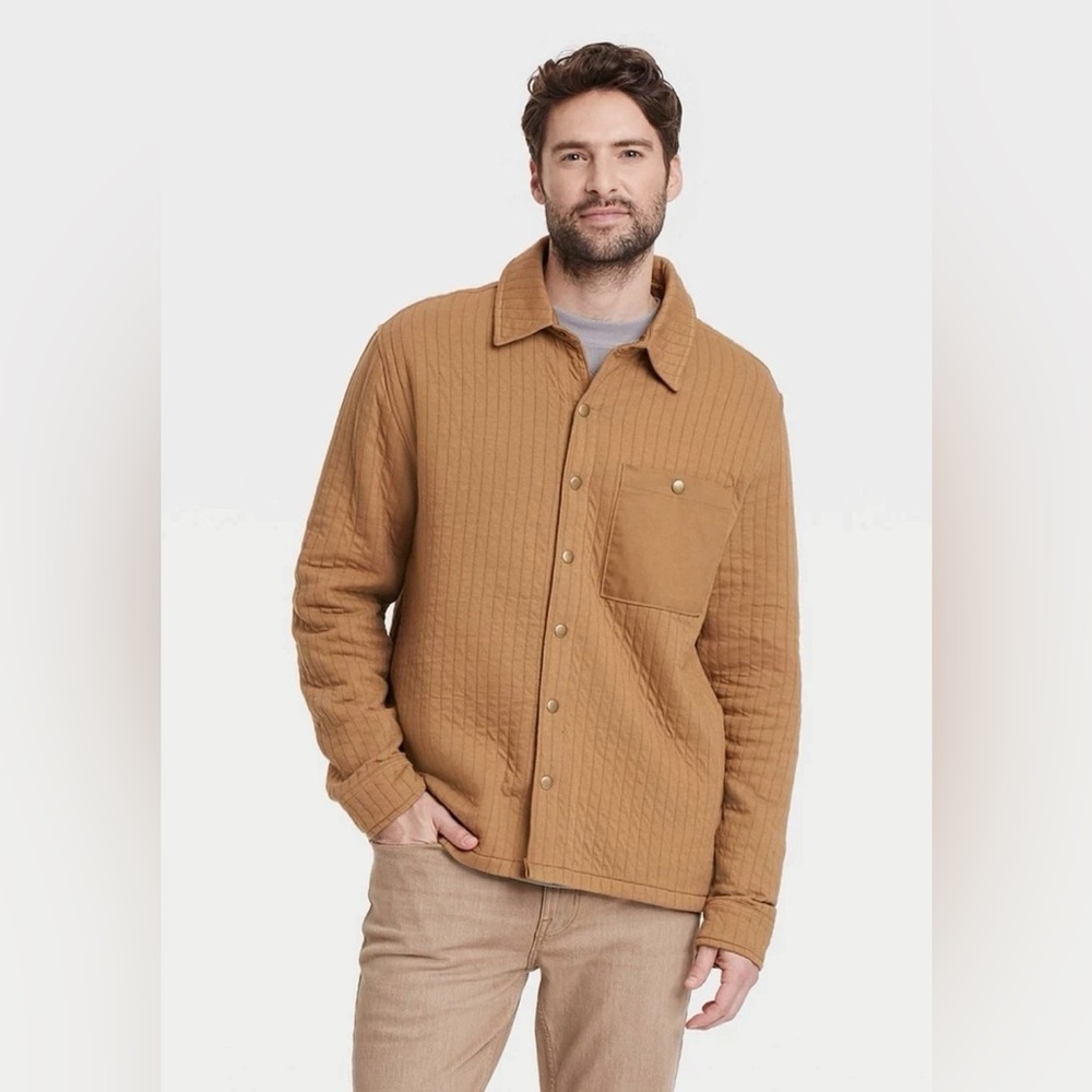 C17 NWT Goodfellow & Co. Men's Quilted Knit Shirt Jacket - Size: Large‎